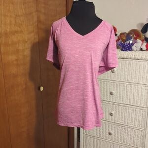 RBX Pink Heather V-Neck Short Sleeve Tee